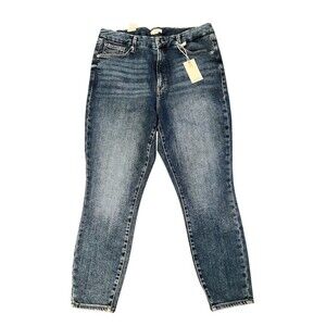 Good American Good Waist Crop Jeans Womens Size 15 Blue High Rise